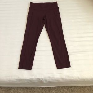 Lululemon Fast and Free - Cassis Color- Full Length Leggings Size 8